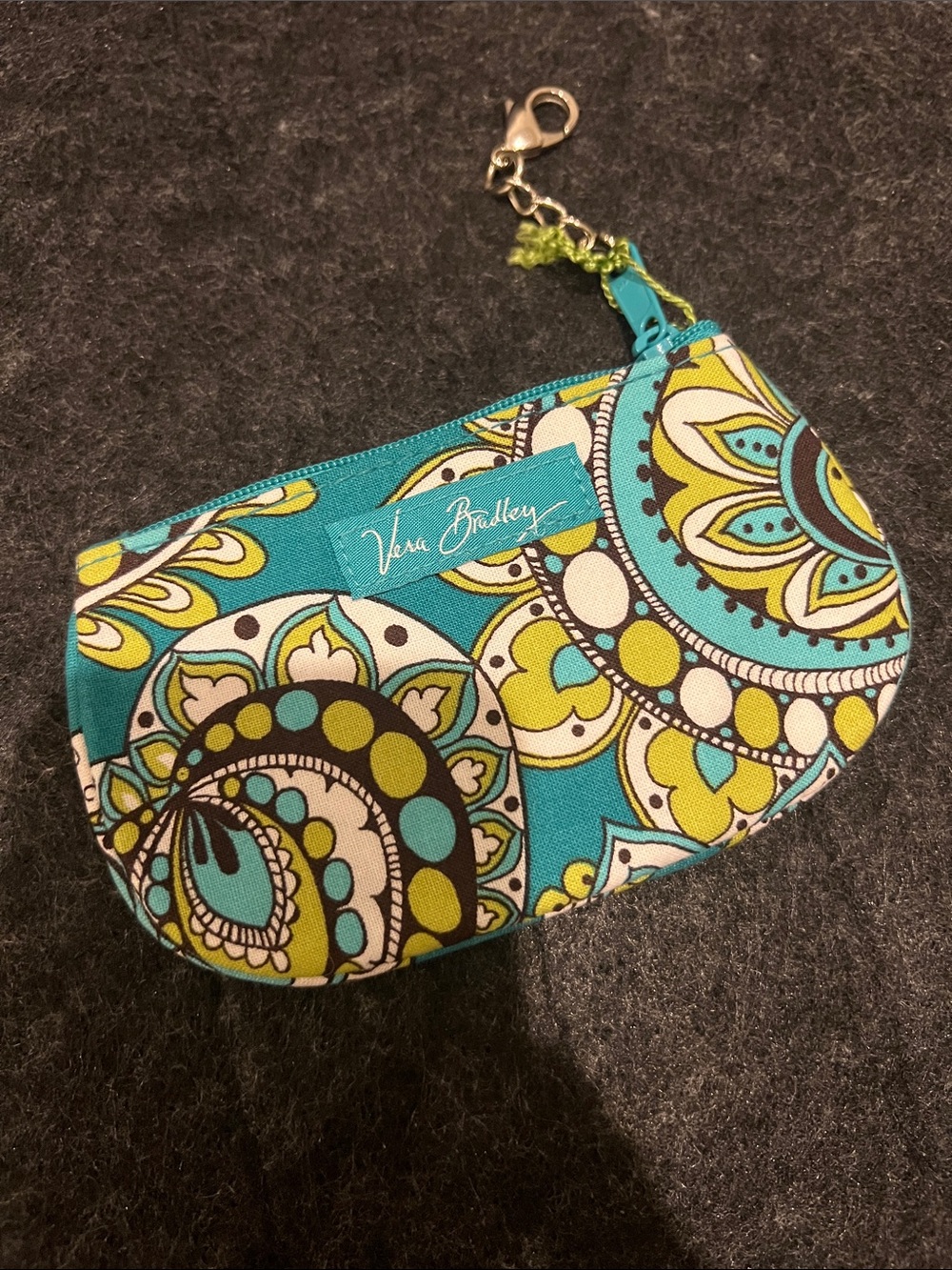 Vera Bradley Teal Paisley Zip Wristlet